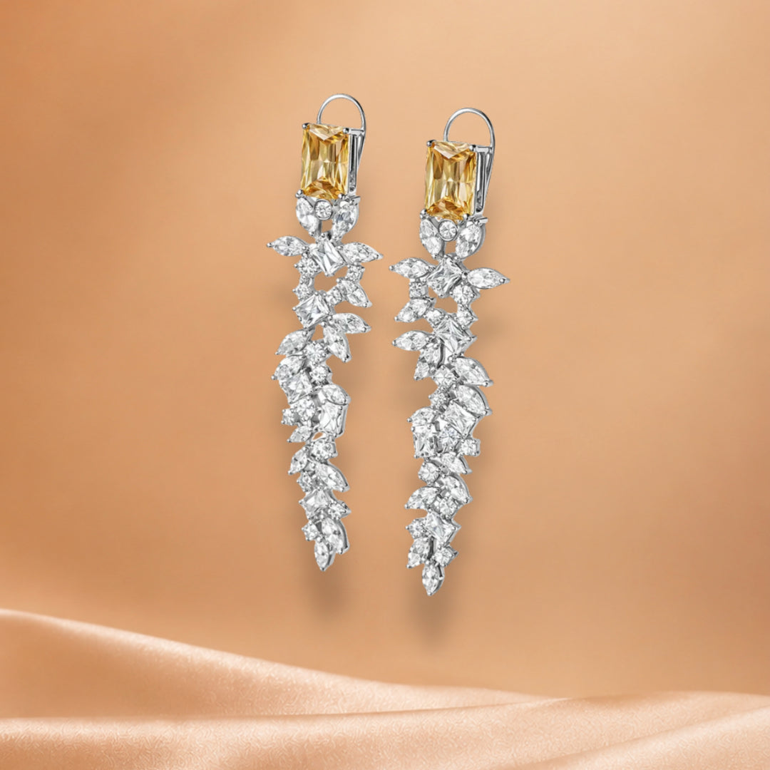 Emerald elan drop earrings