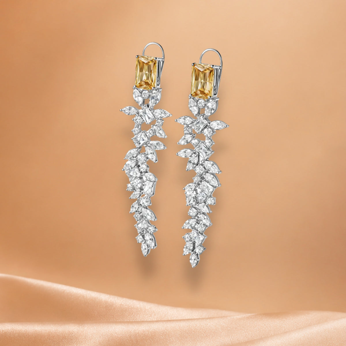 Emerald elan drop earrings