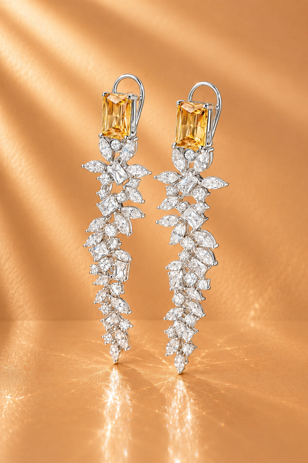 Emerald elan drop earrings