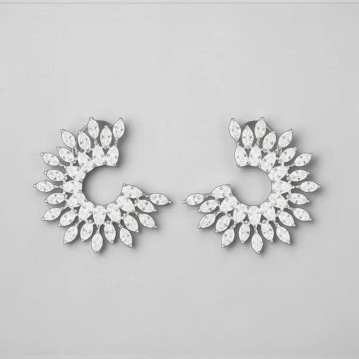 Crystal leaf earrings