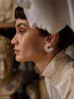 Load image into Gallery viewer, Crystal leaf earrings
