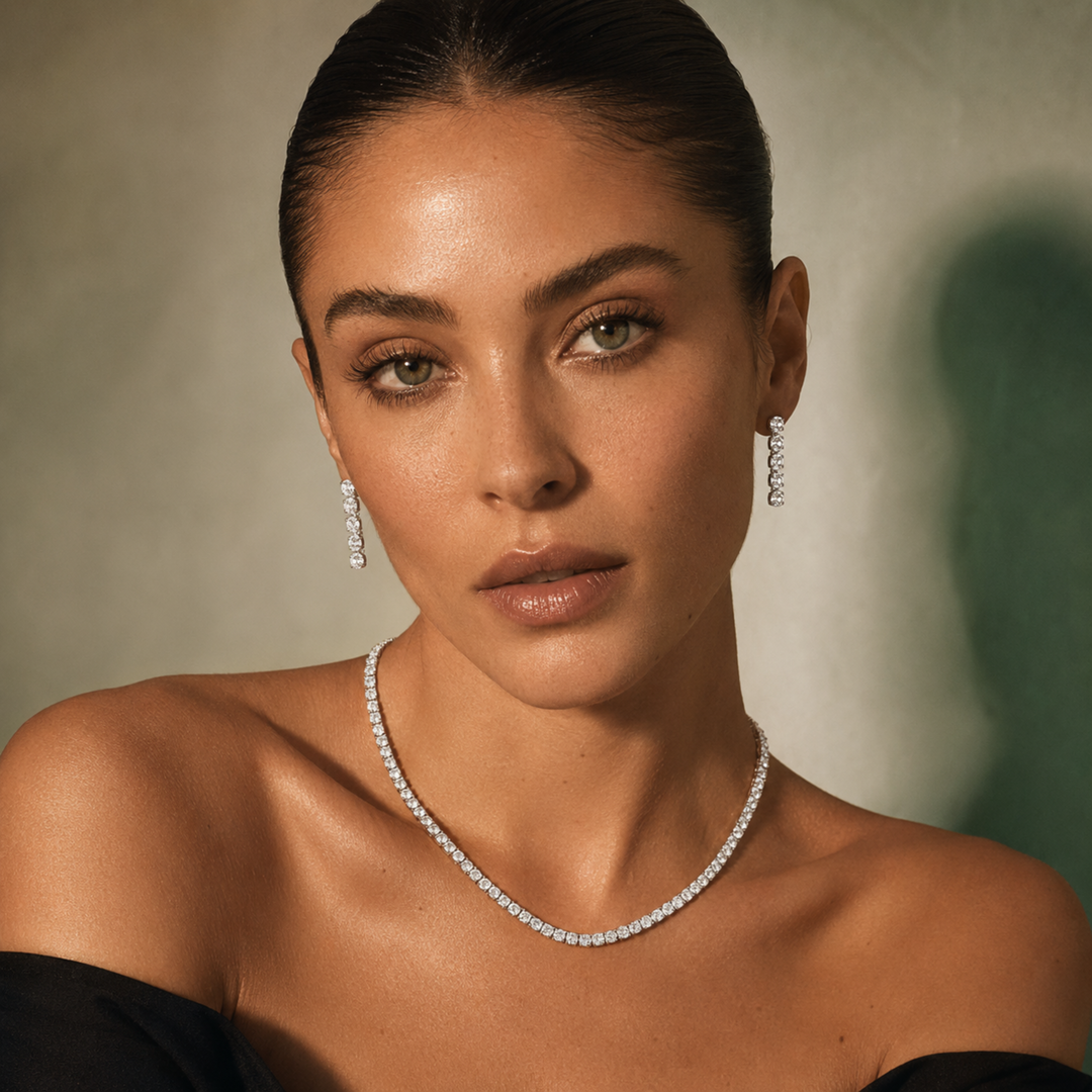 Moonfall tennis necklace set